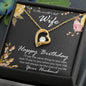 Birthday Gift for Wife CZ Heart Pendant Necklace with Message Card - Mallard Moon Gift Shop