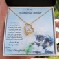 Gift for Mother from Daughter Forever Love Heart Pendant Necklace with Kitten Message Card - Mallard Moon Gift Shop