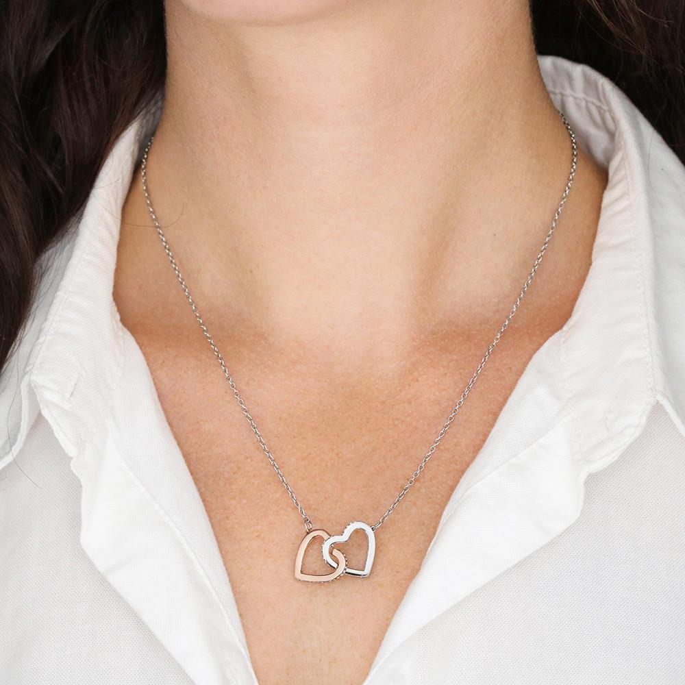 Mother's Day Gold and Silver Heart Necklace for Mother-in-Law from Daughter in Law with Message Card - Mallard Moon Gift Shop