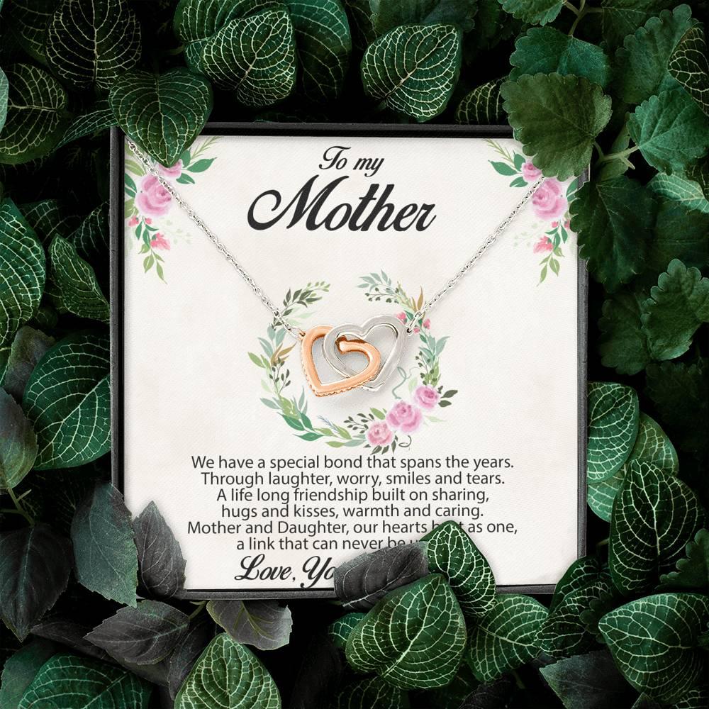 Gift for Mother Interlocking Hearts Pendant Necklace From Daughter Message Card Gift Box - Mallard Moon Gift Shop