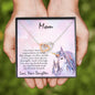 Gift for Mother from Daughter Gold and Silver Hearts Pendant Necklace on a Unicorn Message Card - Mallard Moon Gift Shop