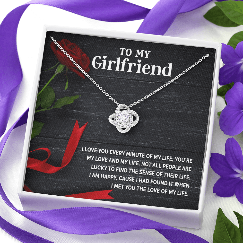 Gift for Girlfriend - Love you Every Minute - CZ Pendant Necklace - Mallard Moon Gift Shop