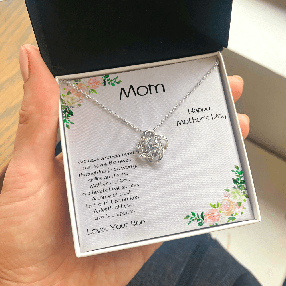 Mother's Day Love Knot Pendant Necklace from Son - Mallard Moon Gift Shop