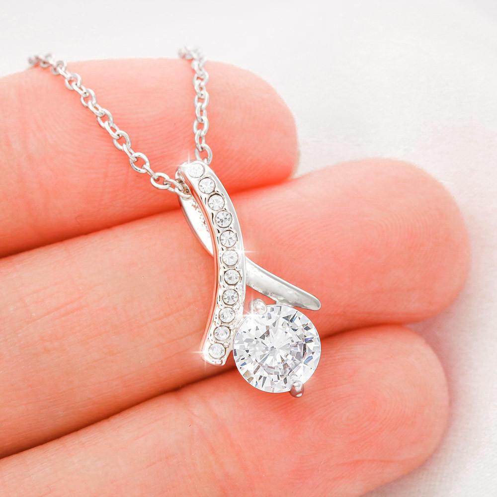 Birthday Gift for Wife CZ Pendant Necklace with Message Card - Mallard Moon Gift Shop