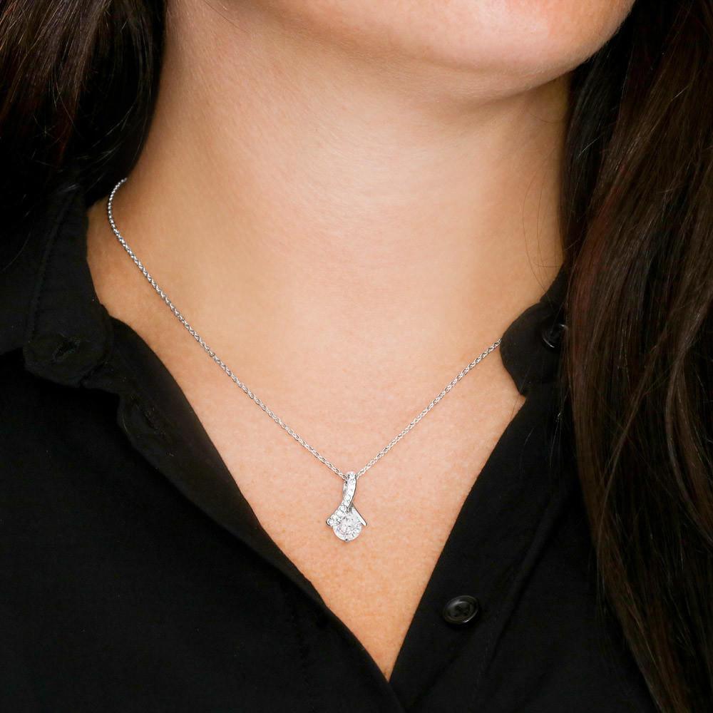 Birthday Gift for Wife CZ Pendant Necklace with Message Card - Mallard Moon Gift Shop