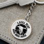 Duck Hunter Circle Keychain Custom Engraved Back - Mallard Moon Gift Shop