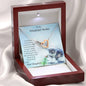 Gift for Mother from Daughter Gold and Silver Hearts Pendant Necklace on Kitten Message Card - Mallard Moon Gift Shop