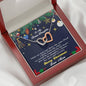 Bonus Daughter Heart Pendant Necklace Christmas Message Card and Gift Box - Mallard Moon Gift Shop