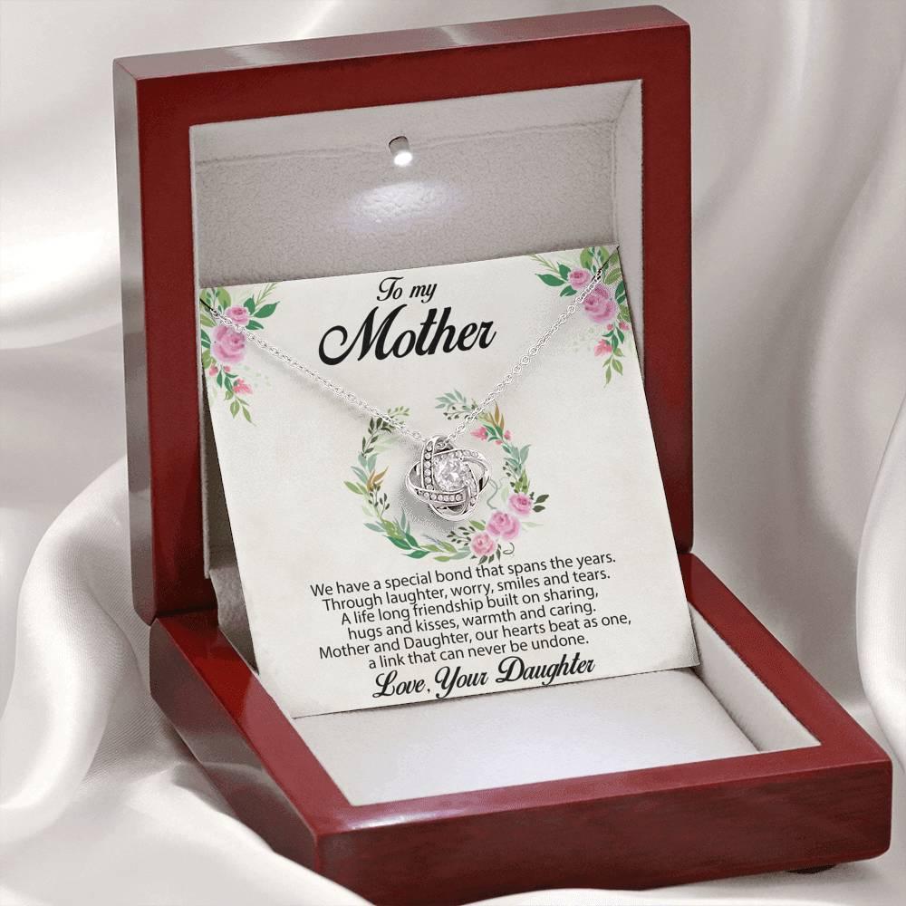 Gift for Mother Love Knot Necklace Message Card from Daughter - Mallard Moon Gift Shop
