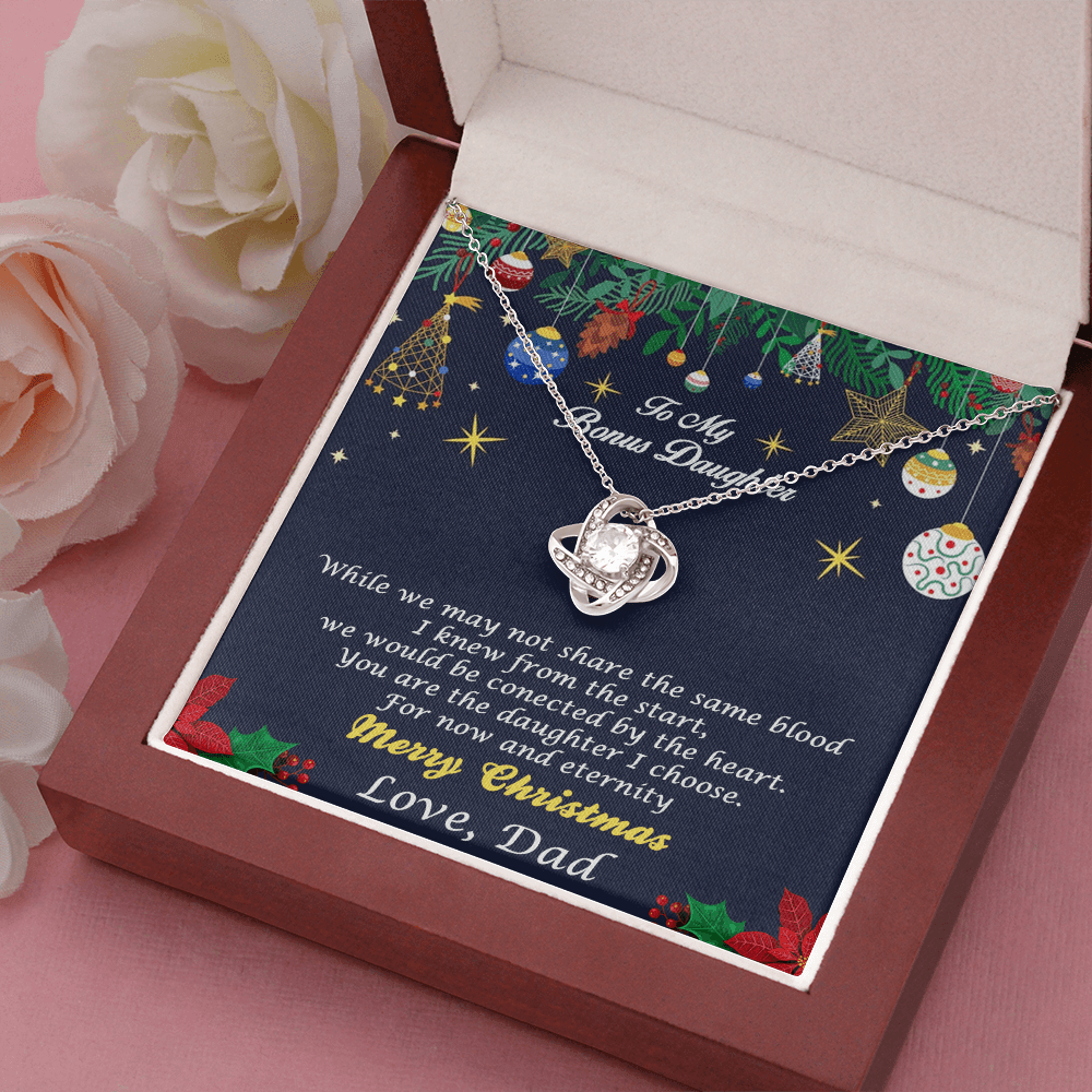 Bonus Daughter Pendant Necklace Christmas Message Card and Gift Box Love Dad - Mallard Moon Gift Shop