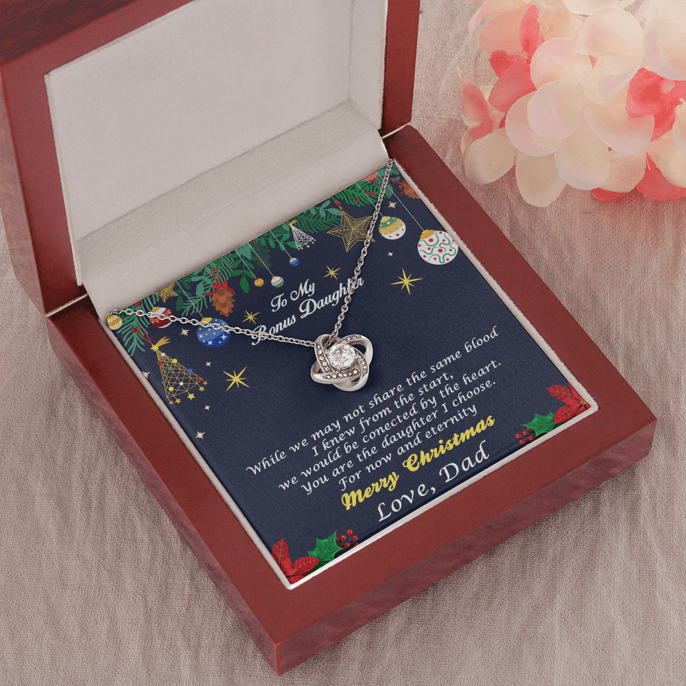 Bonus Daughter Pendant Necklace Christmas Message Card and Gift Box Love Dad - Mallard Moon Gift Shop