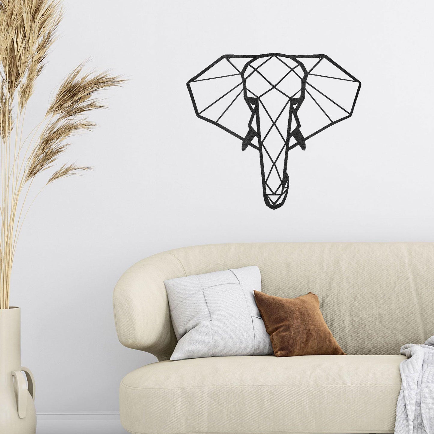 Geometric Elephant Indoor Outdoor Steel Wall Sign - Mallard Moon Gift Shop