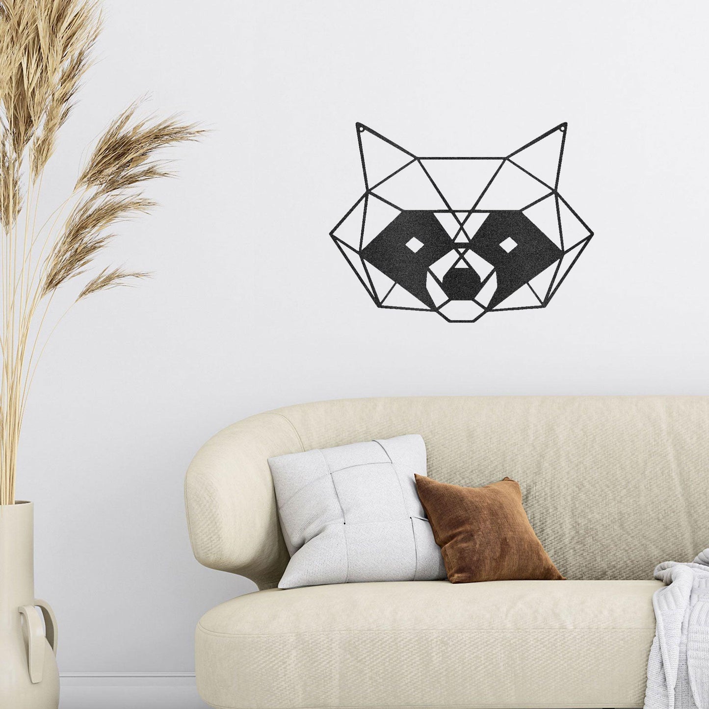 Geometric Raccoon Indoor Outdoor Steel Wall Sign - Mallard Moon Gift Shop