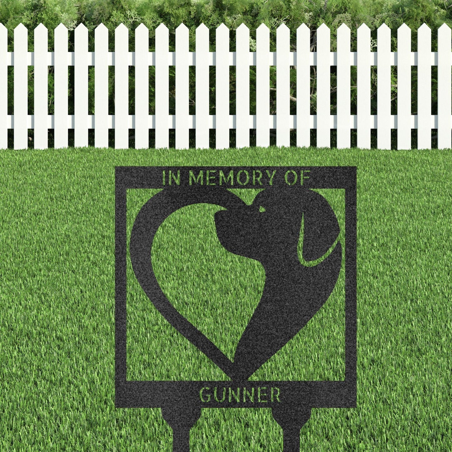 Dog Love Custom Address or Name Yard Garden Lawn Metal Stake Sign - Mallard Moon Gift Shop