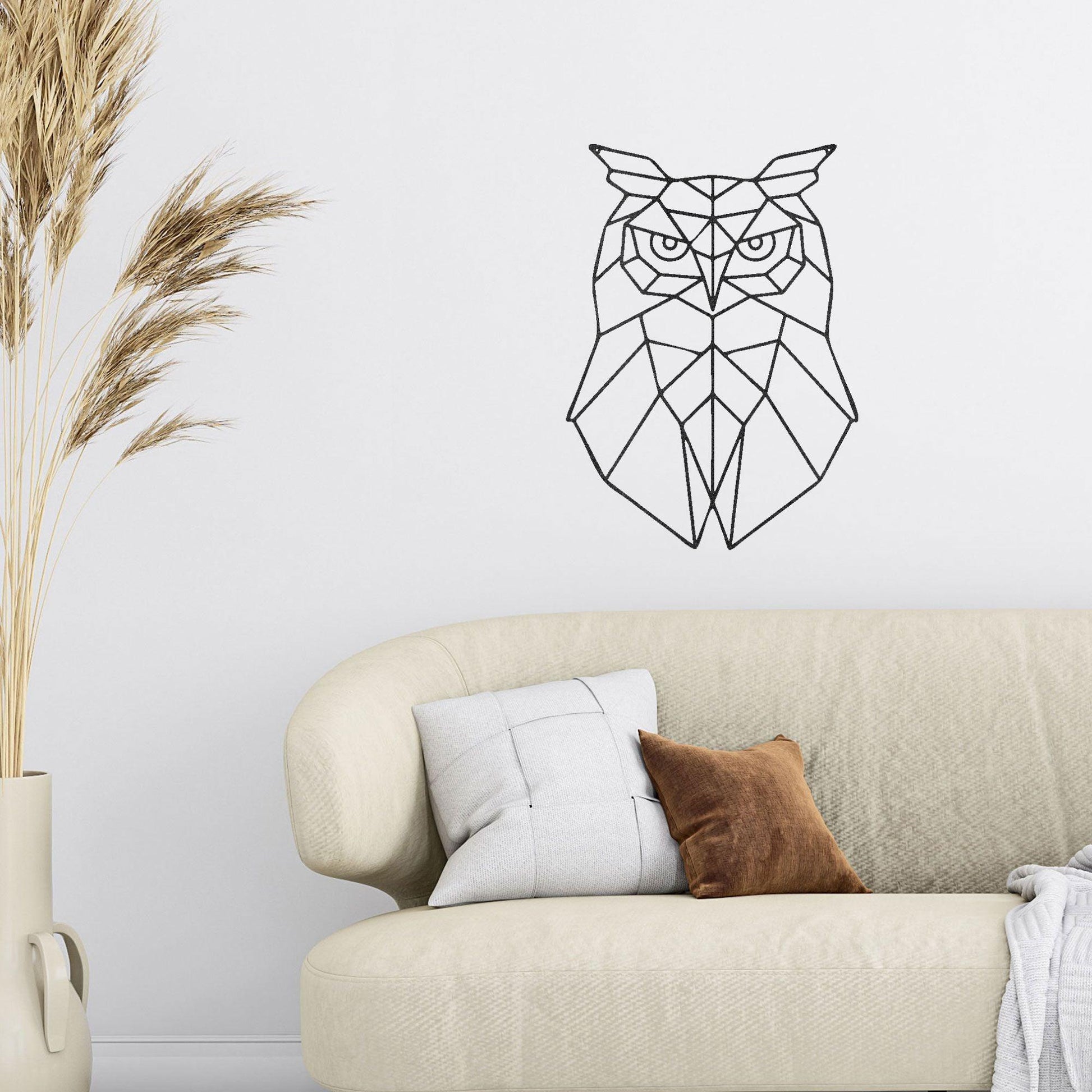 Geometric Owl Indoor Outdoor Steel Wall Sign - Mallard Moon Gift Shop