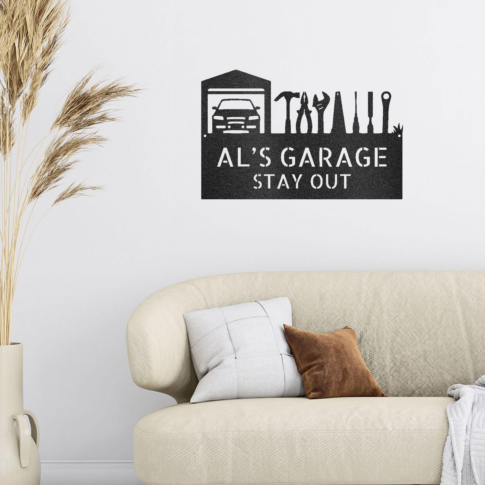 Master Of the Garage Personalized Indoor Outdoor Steel Wall Sign - Mallard Moon Gift Shop