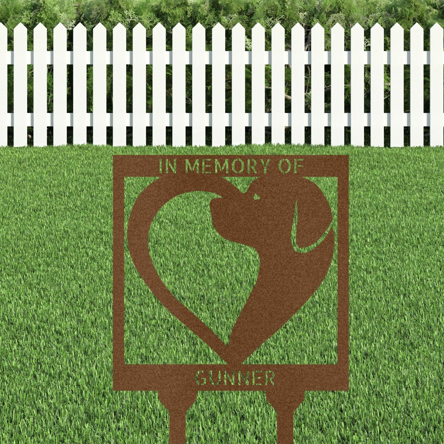 Dog Love Custom Address or Name Yard Garden Lawn Metal Stake Sign - Mallard Moon Gift Shop