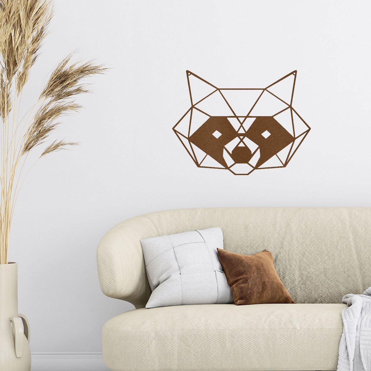 Geometric Raccoon Indoor Outdoor Steel Wall Sign - Mallard Moon Gift Shop