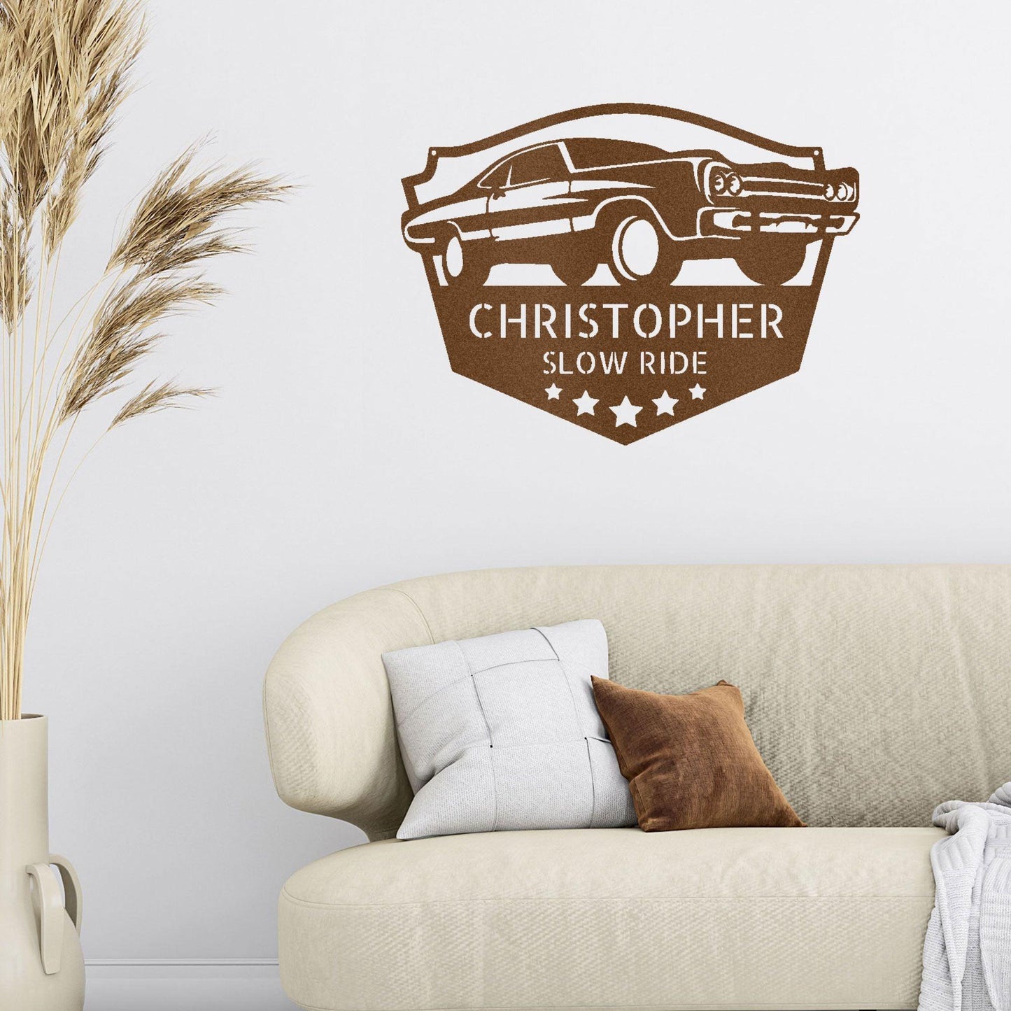 Classic Car Custom Name Indoor Outdoor Steel Wall Sign - Mallard Moon Gift Shop