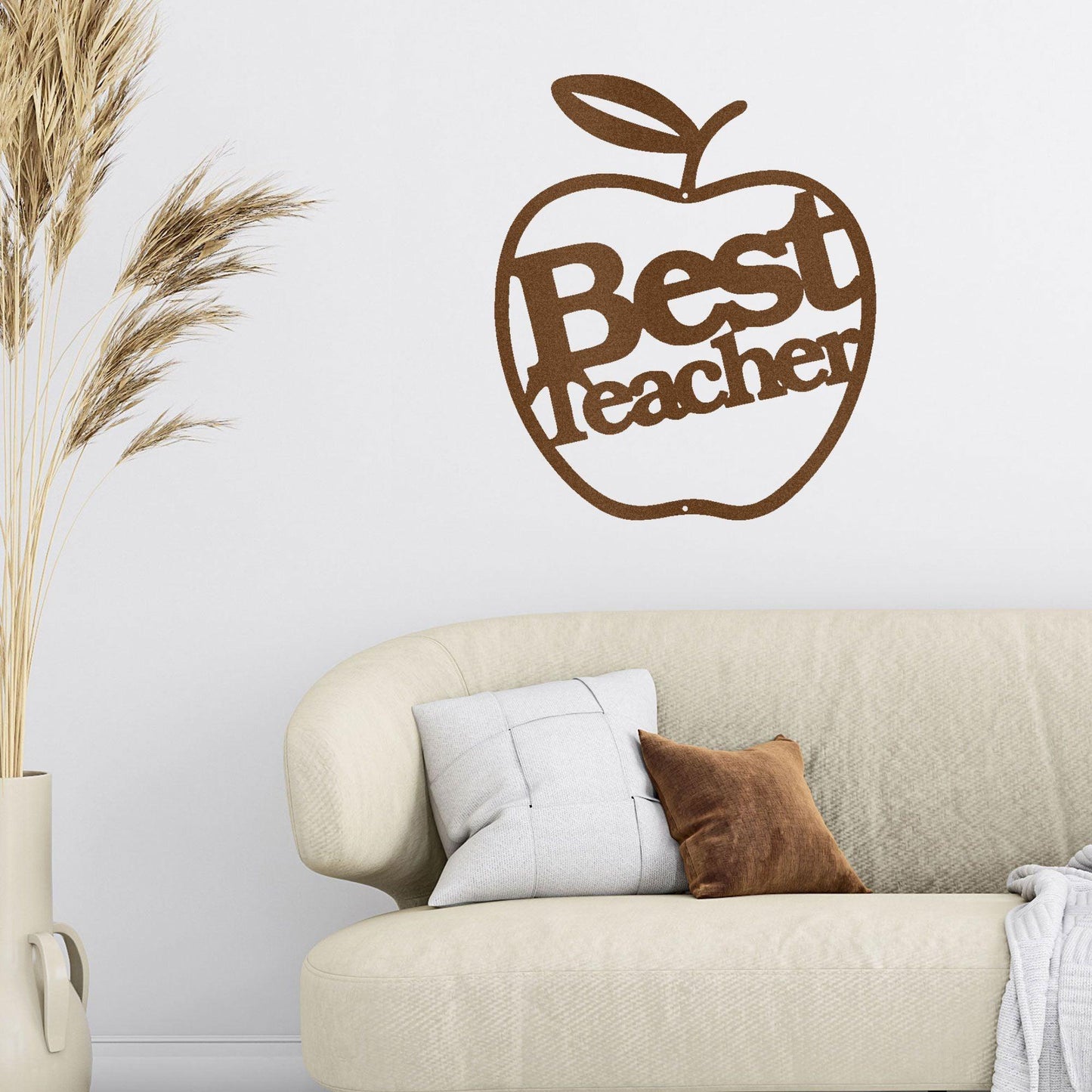 Best Teacher Apple Indoor Outdoor Steel Wall Sign - Mallard Moon Gift Shop