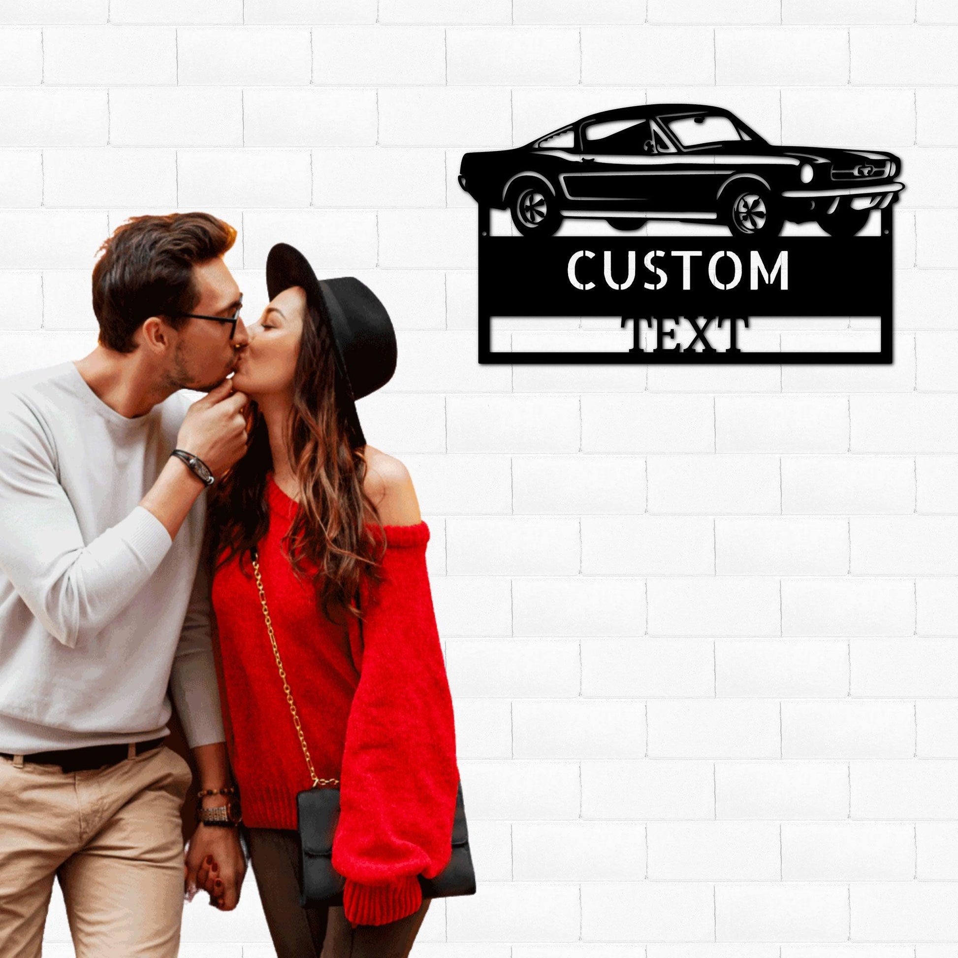 Hear The Roar Classic Sports Car Custom Name Steel Wall Sign - Mallard Moon Gift Shop