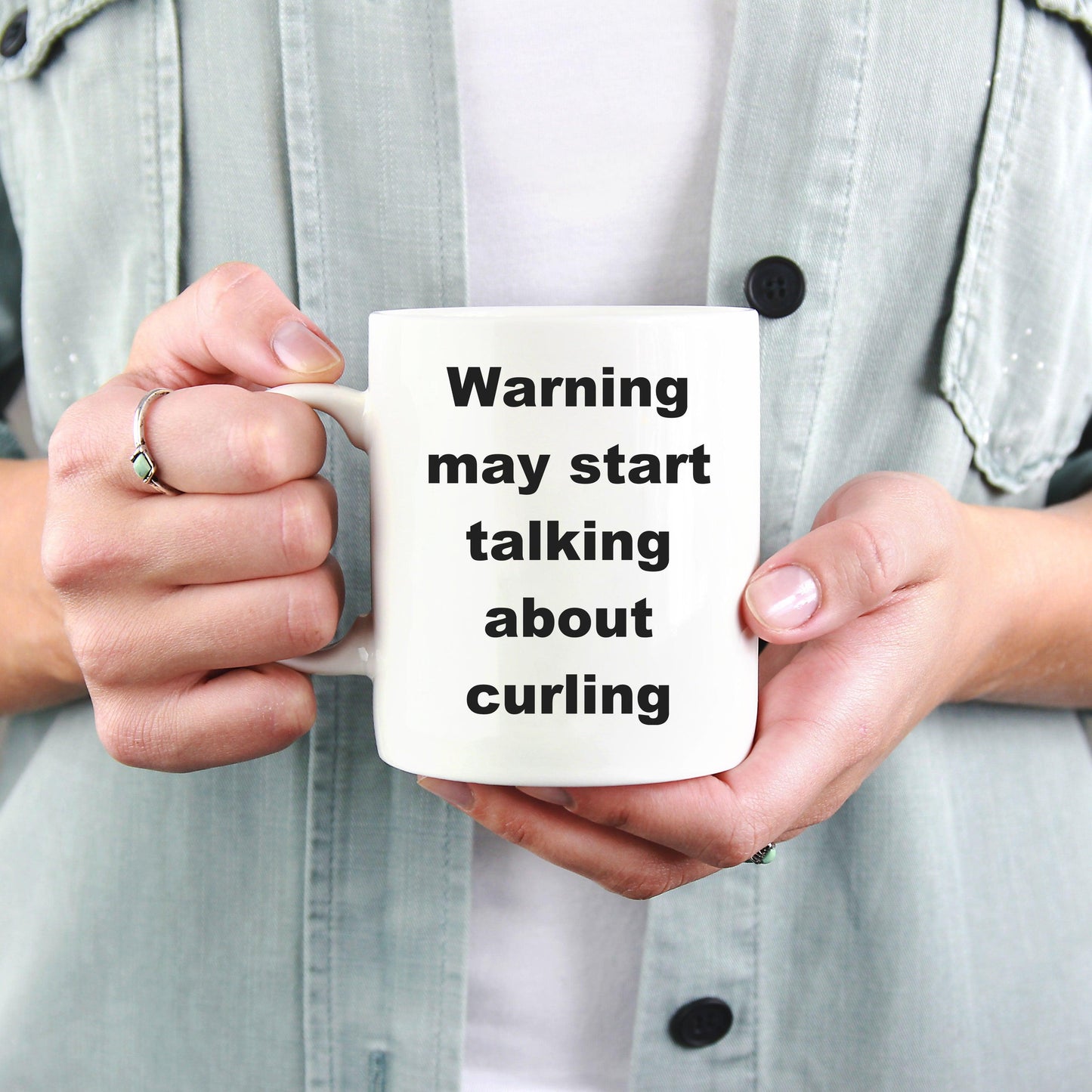 Funny Curling Ceramic Coffee Mug - Mallard Moon Gift Shop
