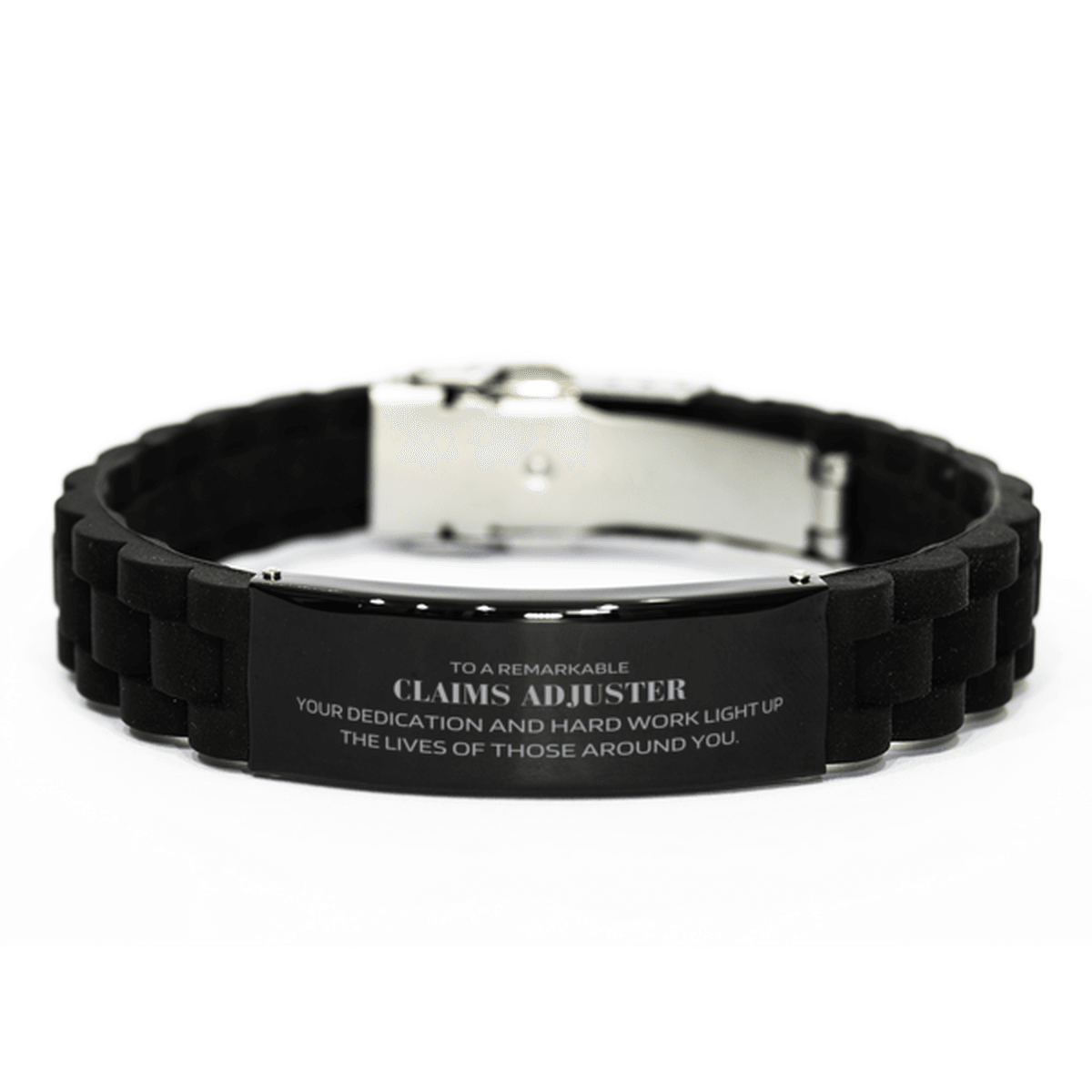 Remarkable Claims Adjuster Gifts, Your dedication and hard work, Inspirational Birthday Christmas Unique Black Glidelock Clasp Bracelet For Claims Adjuster, Coworkers, Men, Women, Friends - Mallard Moon Gift Shop