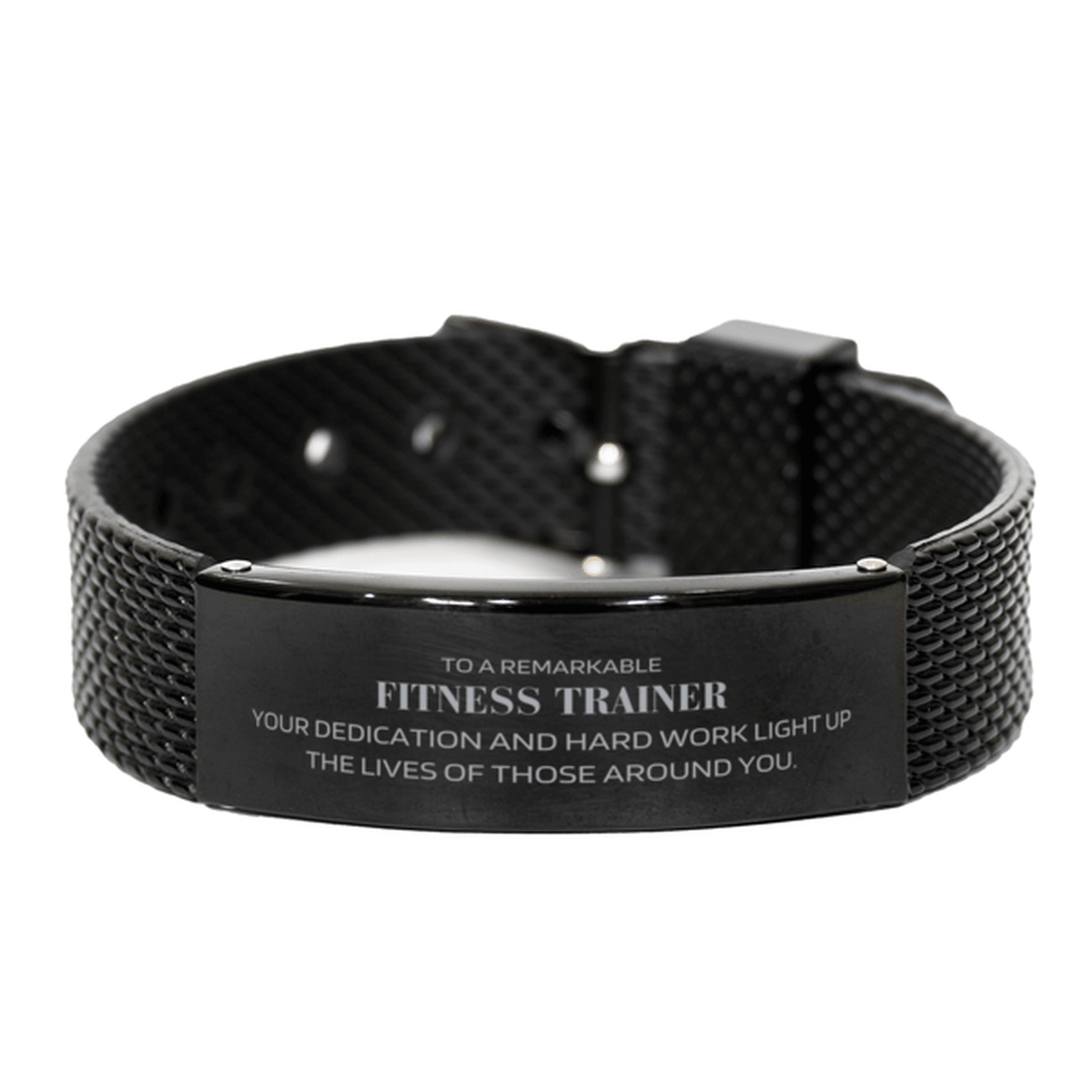 Remarkable Fitness Trainer Gifts, Your dedication and hard work, Inspirational Birthday Christmas Unique Black Shark Mesh Bracelet For Fitness Trainer, Coworkers, Men, Women, Friends - Mallard Moon Gift Shop