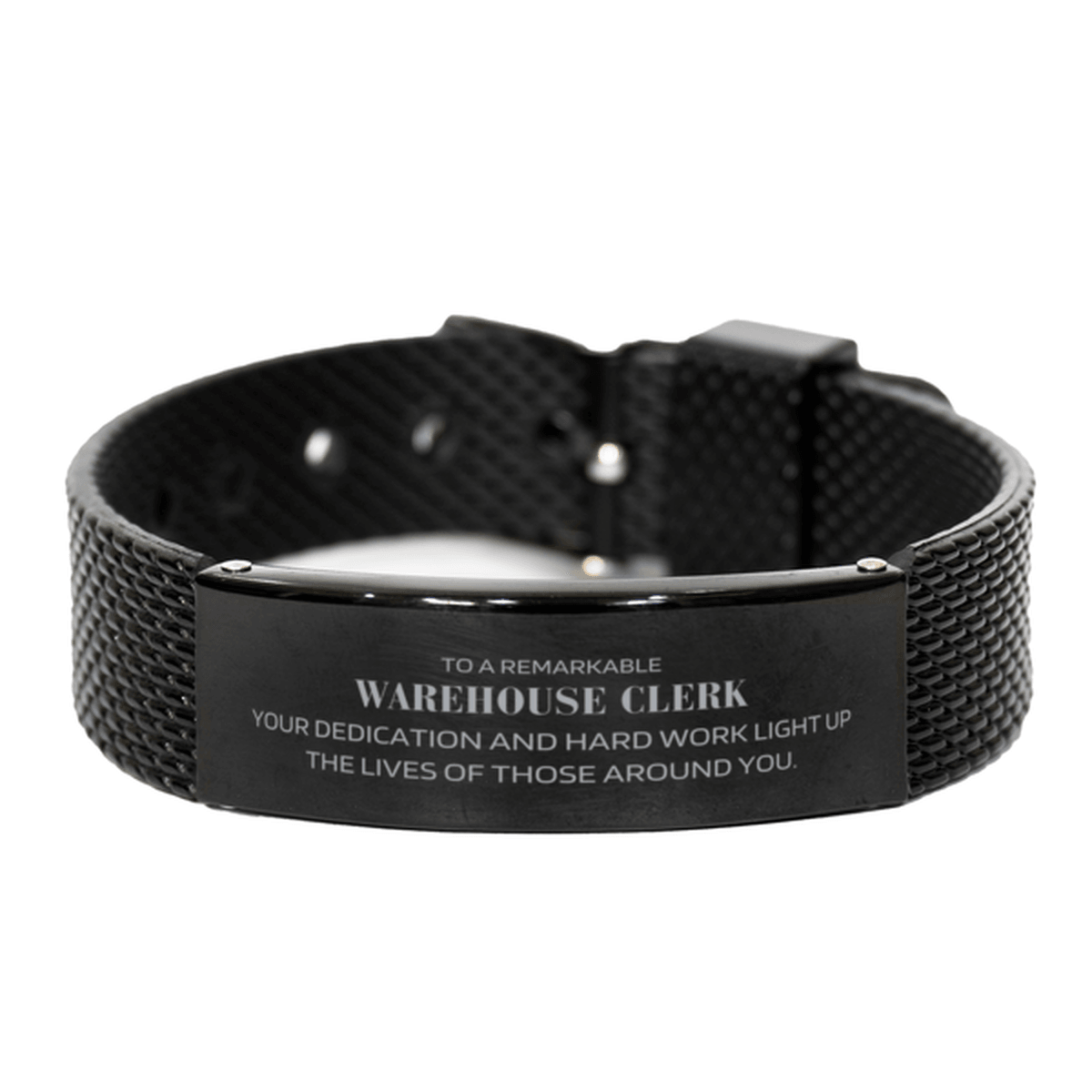 Remarkable Warehouse Clerk Gifts, Your dedication and hard work, Inspirational Birthday Christmas Unique Black Shark Mesh Bracelet For Warehouse Clerk, Coworkers, Men, Women, Friends - Mallard Moon Gift Shop
