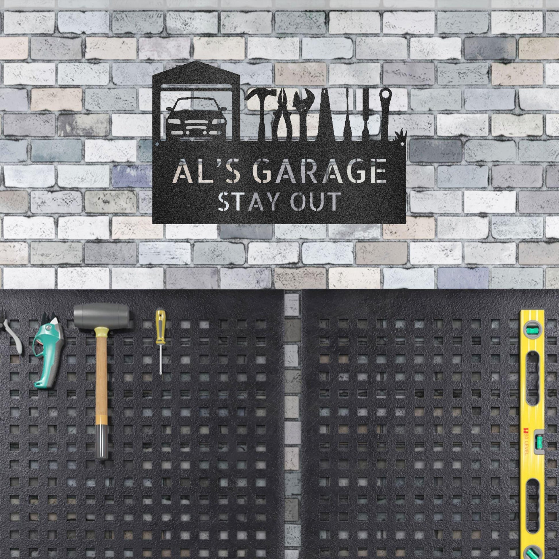 Master Of the Garage Personalized Indoor Outdoor Steel Wall Sign - Mallard Moon Gift Shop