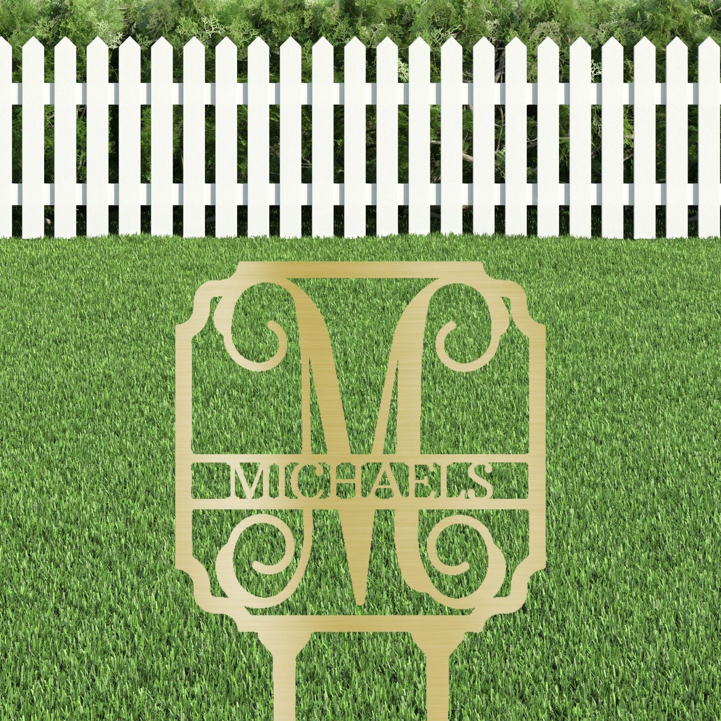 Vine Custom Name Initial Address Garden Lawn Yard Steel Stake Sign - Mallard Moon Gift Shop