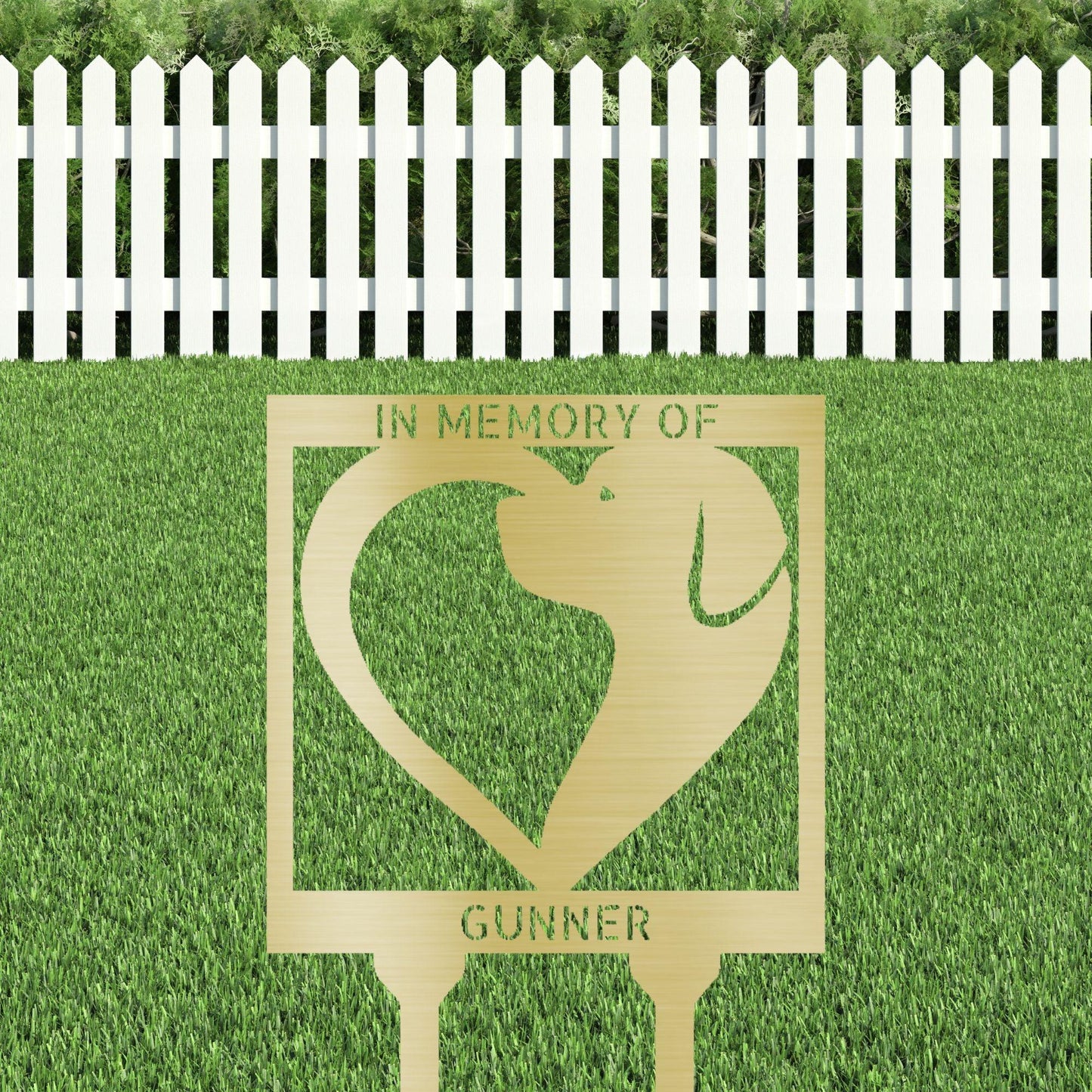Dog Love Custom Address or Name Yard Garden Lawn Metal Stake Sign - Mallard Moon Gift Shop