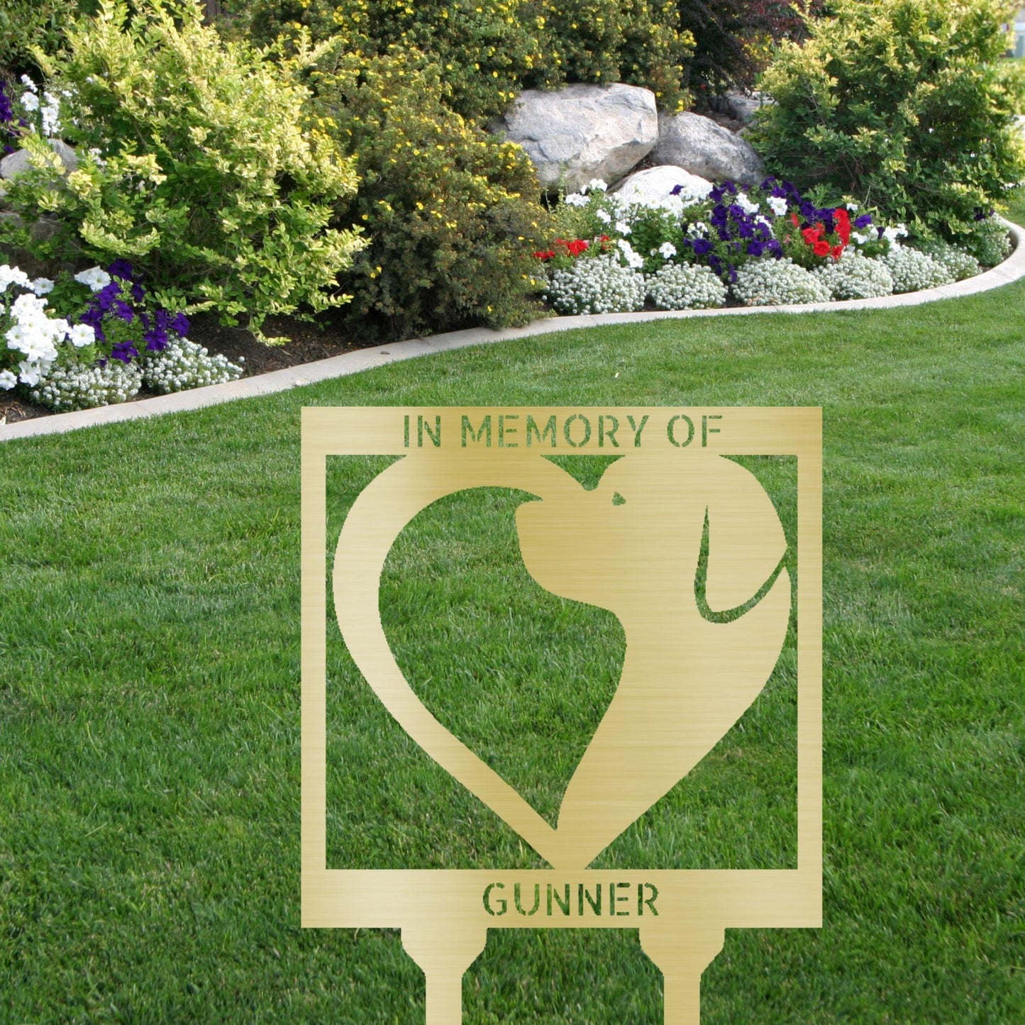 Dog Love Custom Address or Name Yard Garden Lawn Metal Stake Sign - Mallard Moon Gift Shop