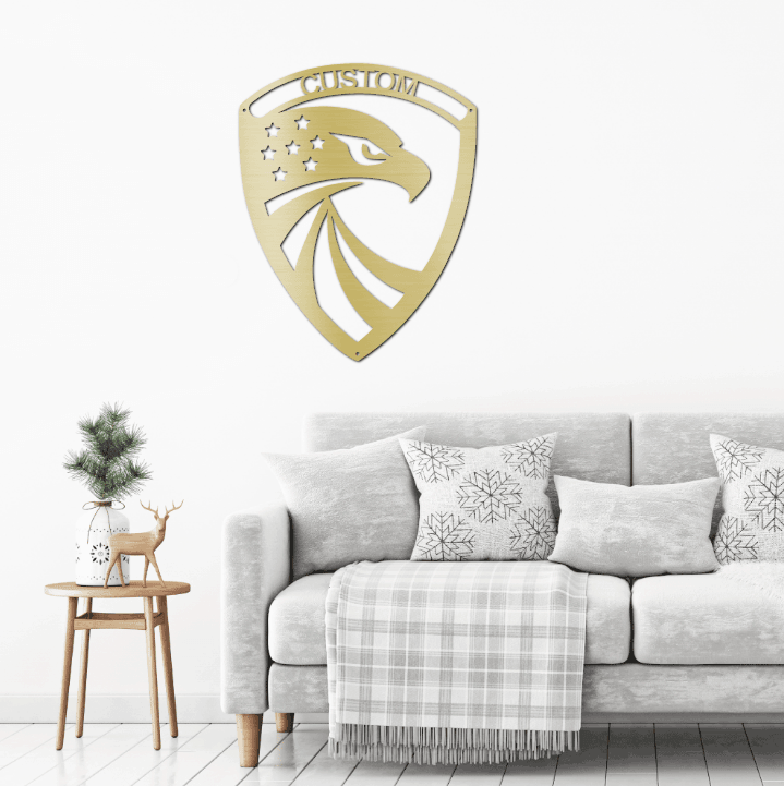 Eagle Custom Name Metal Art Wall Sign - Mallard Moon Gift Shop