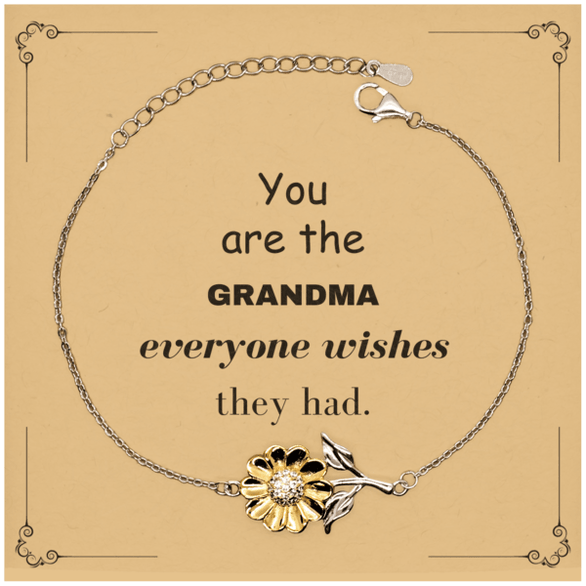 Grandma Sunflower Bracelet, Everyone wishes they had, Inspirational Bracelet For Grandma, Grandma Gifts, Birthday Christmas Unique Gifts For Grandma - Mallard Moon Gift Shop
