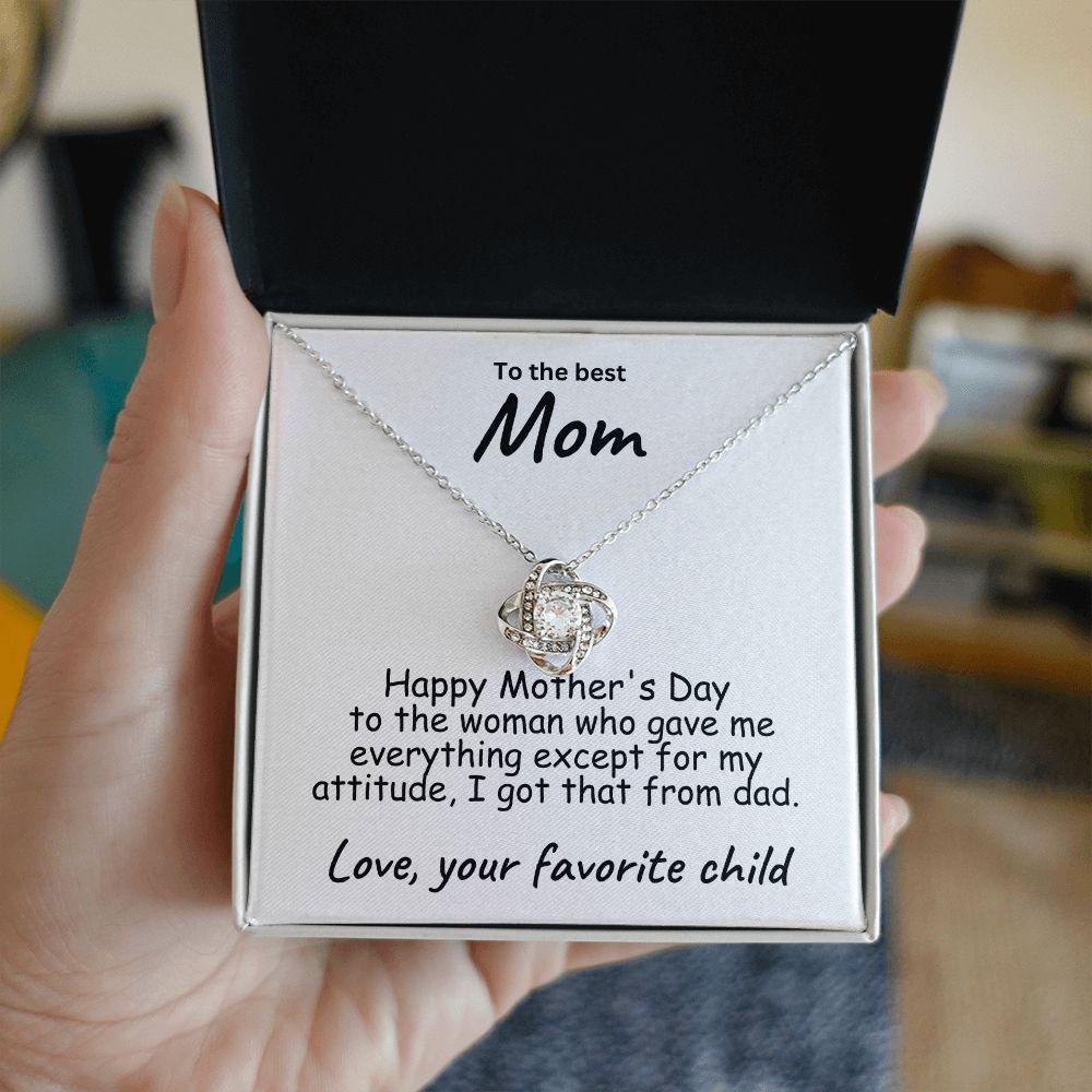 Happy Mother's Day to My Mom Love Knot Necklace - Mallard Moon Gift Shop