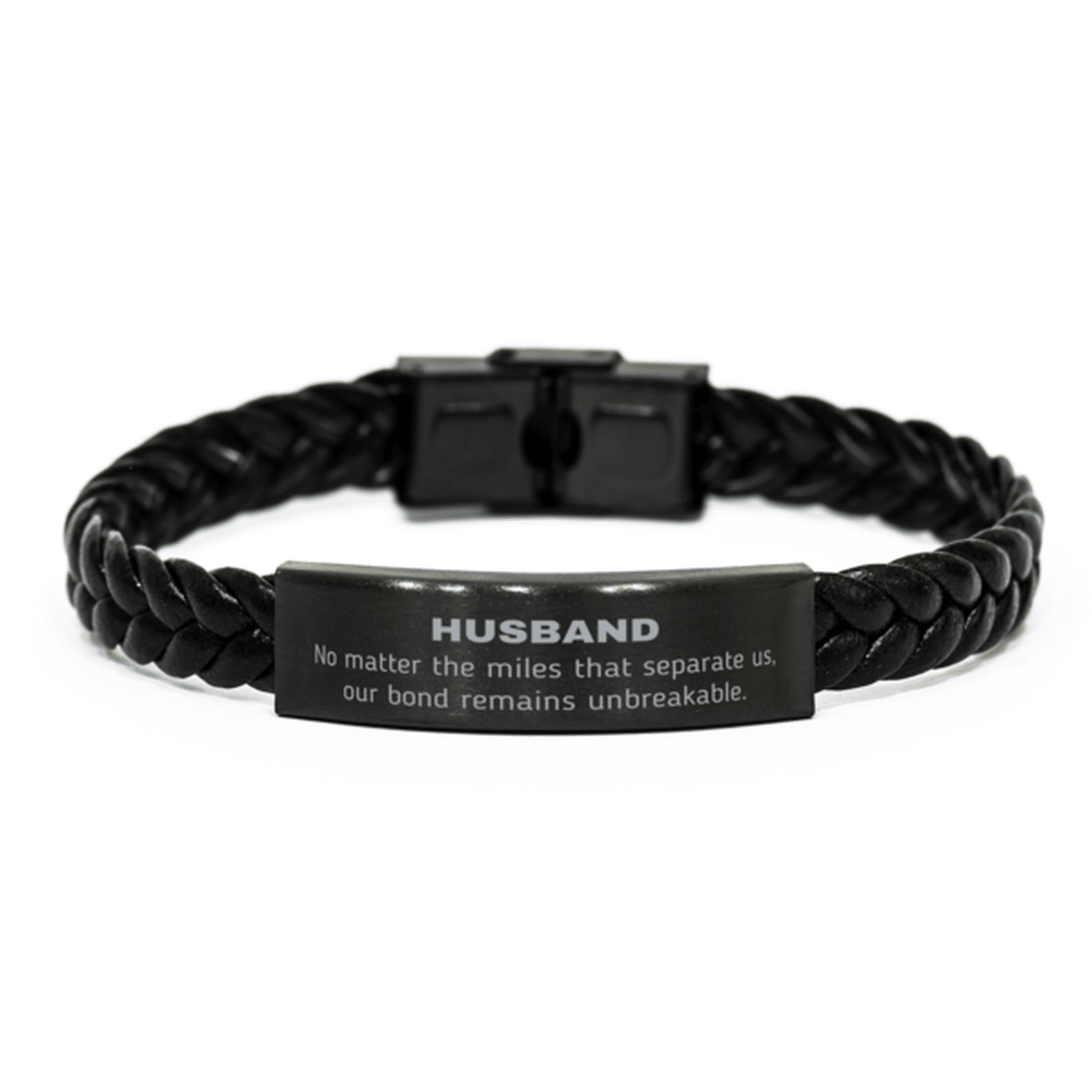 Husband Long Distance Relationship Gifts, No matter the miles that separate us, Cute Love Braided Leather Bracelet For Husband, Birthday Christmas Unique Gifts For Husband - Mallard Moon Gift Shop