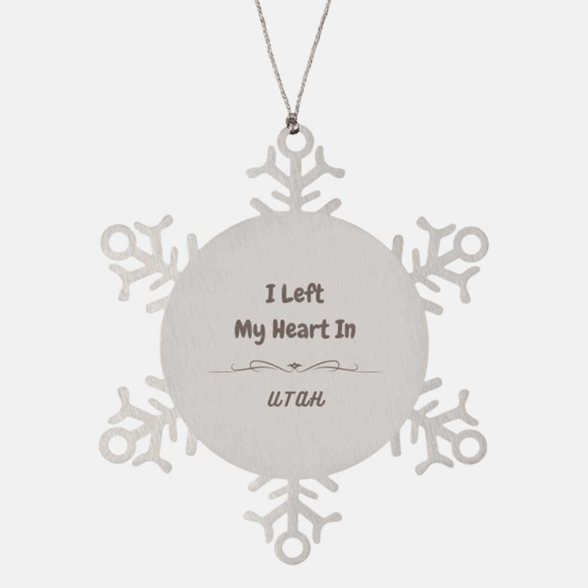 I Left My Heart In Utah Gifts, Meaningful Utah State for Friends, Men, Women. Snowflake Ornament for Utah People - Mallard Moon Gift Shop