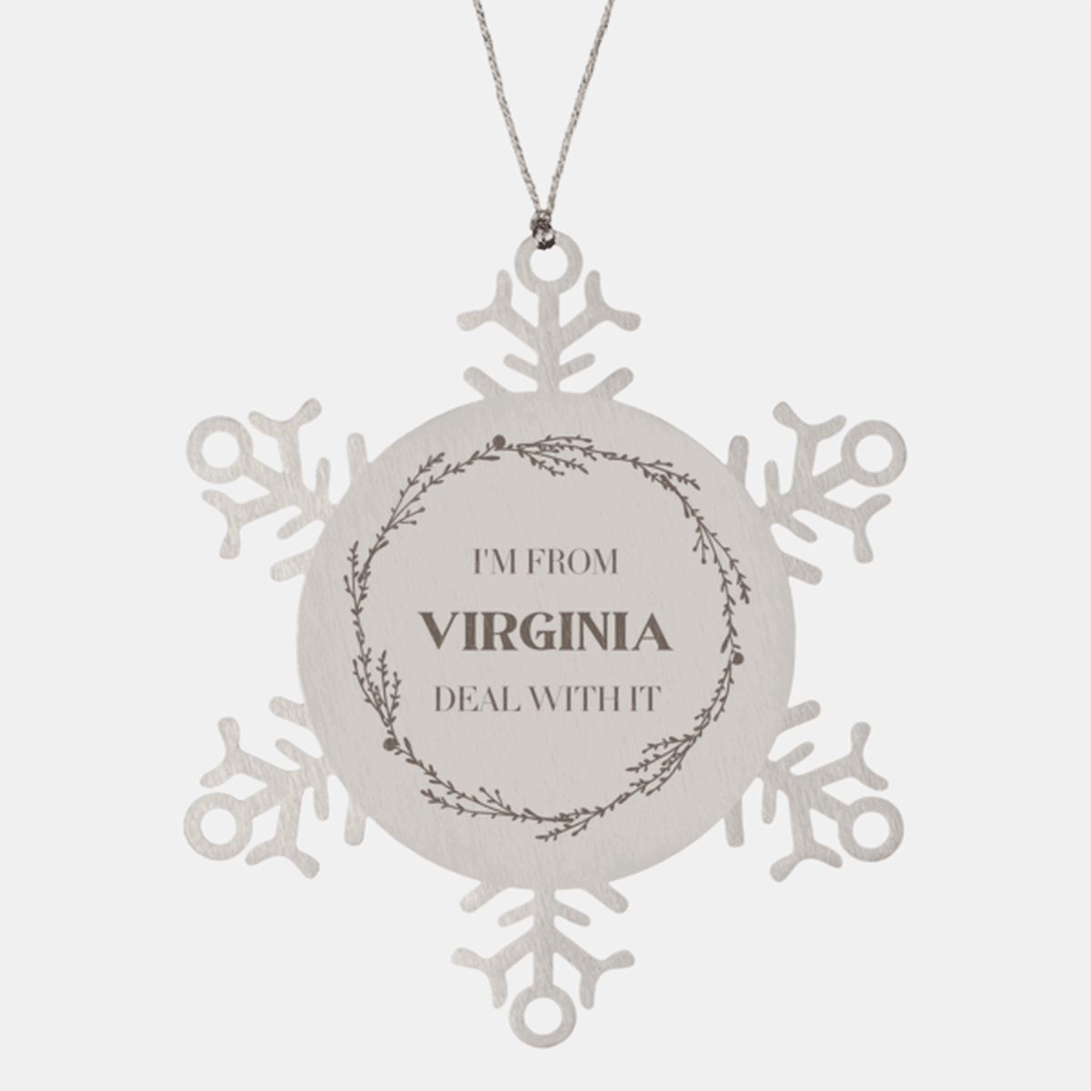 I'm from Virginia, Deal with it, Proud Virginia State Ornament Gifts, Virginia Snowflake Ornament Gift Idea, Christmas Gifts for Virginia People, Coworkers, Colleague - Mallard Moon Gift Shop