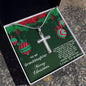 Personalized Granddaughter Christmas Cross Pendant Necklace - Mallard Moon Gift Shop