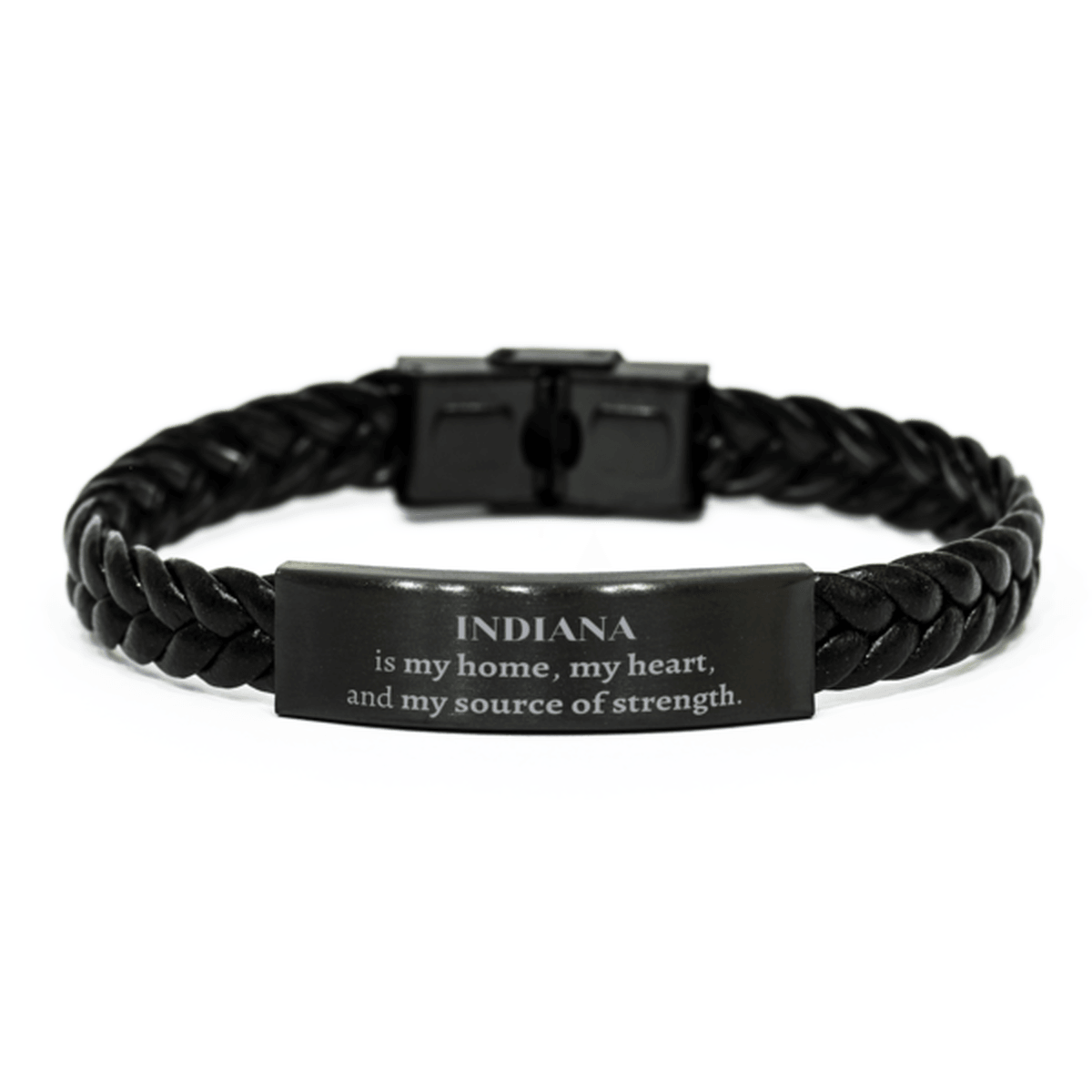 Indiana is my home Gifts, Lovely Indiana Birthday Christmas Braided Leather Bracelet For People from Indiana, Men, Women, Friends - Mallard Moon Gift Shop