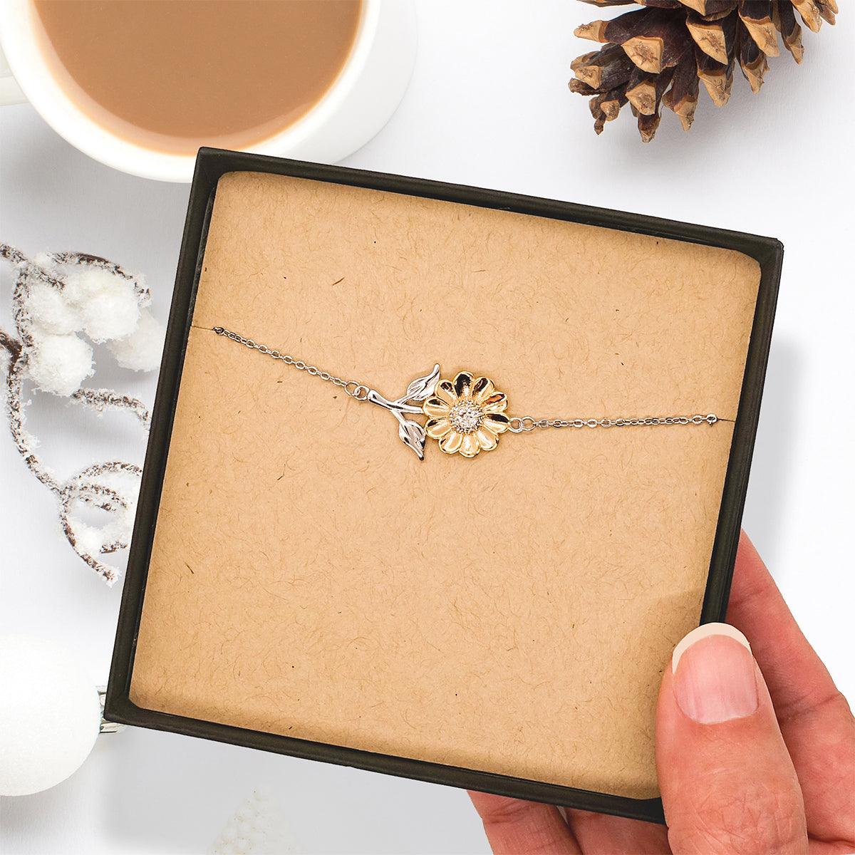 Jeweler Sunflower Bracelet - Thanks for being who you are - Birthday Christmas Jewelry Gifts Coworkers Colleague Boss - Mallard Moon Gift Shop