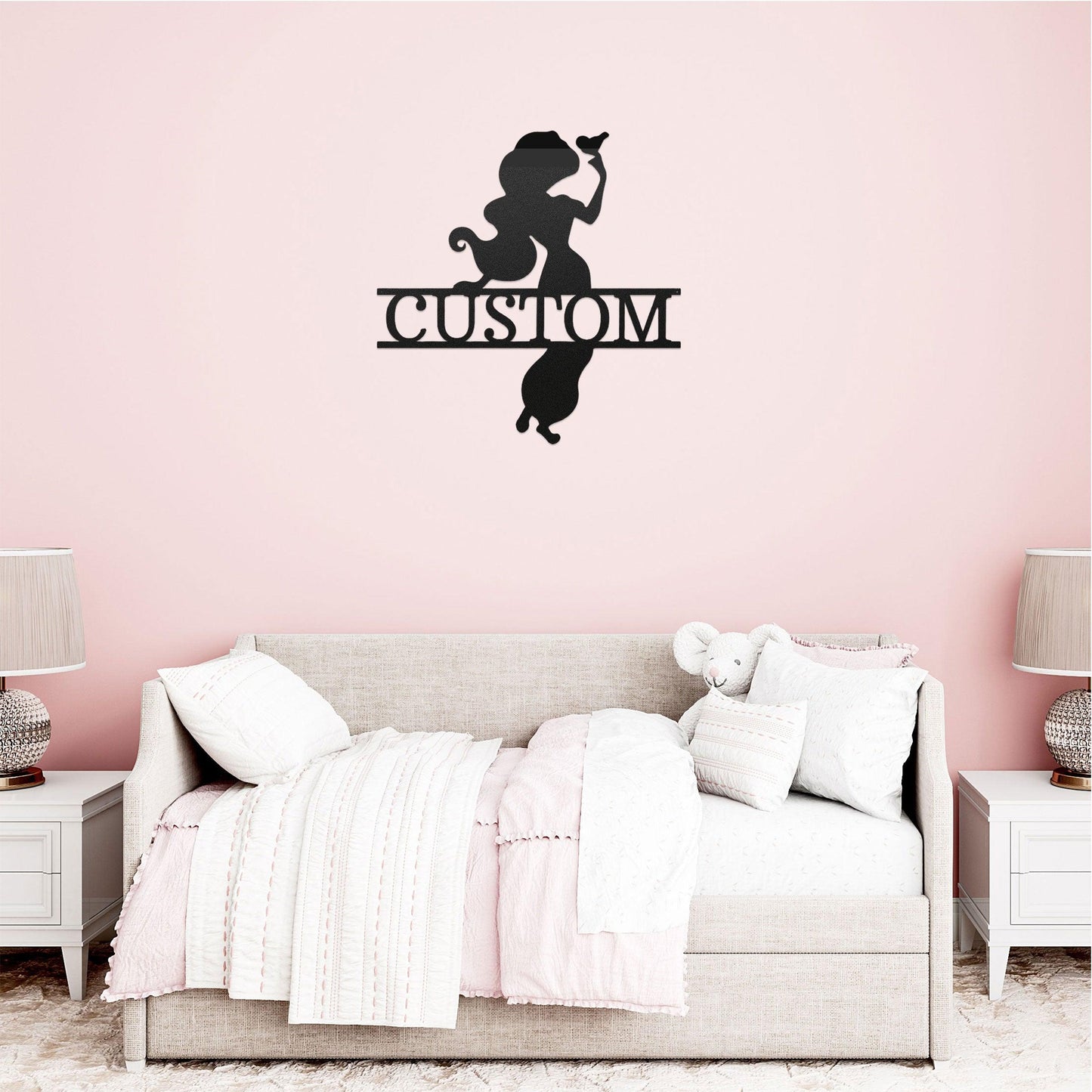 Princess Jasmine Personalized Name Metal Art Wall Sign - Mallard Moon Gift Shop