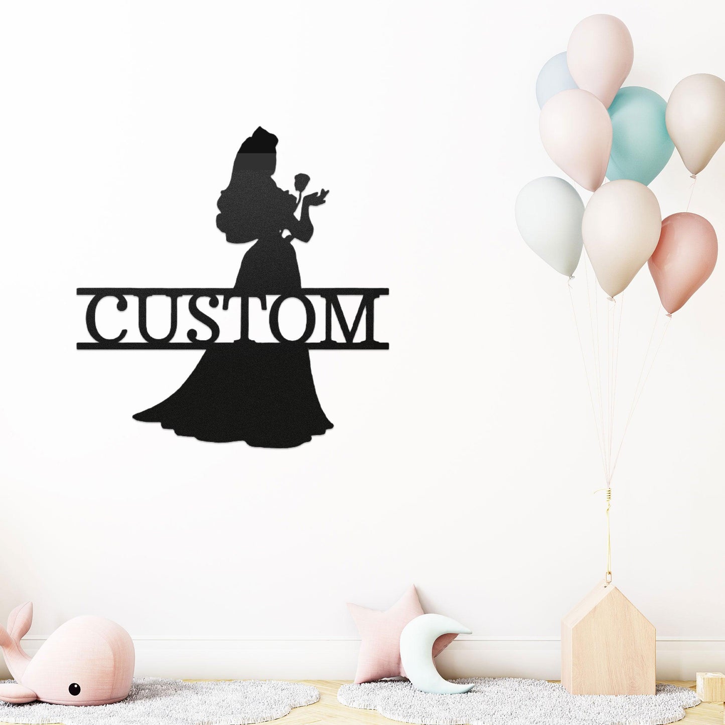 Princess Aurora Personalized Metal Art Wall Sign - Mallard Moon Gift Shop