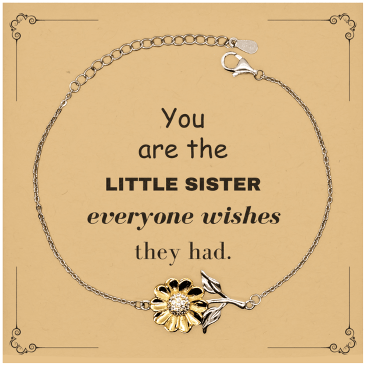 Little Sister Sunflower Bracelet, Everyone wishes they had, Inspirational Bracelet For Little Sister, Little Sister Gifts, Birthday Christmas Unique Gifts For Little Sister - Mallard Moon Gift Shop