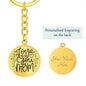 Love You Mom Engraved Circle Keychain - Mallard Moon Gift Shop