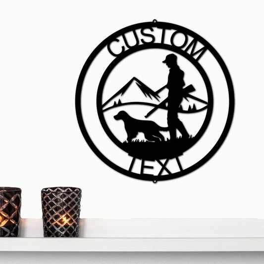 The Hunter Personalized Monogram Indoor Outdoor Steel Wall Sign - Mallard Moon Gift Shop