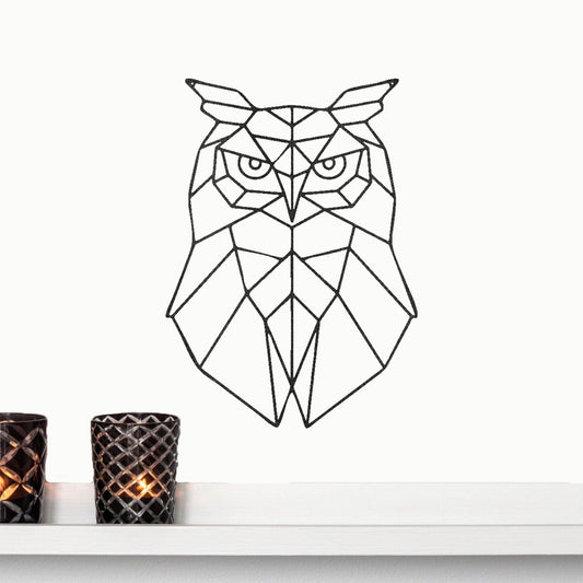 Geometric Owl Indoor Outdoor Steel Wall Sign - Mallard Moon Gift Shop