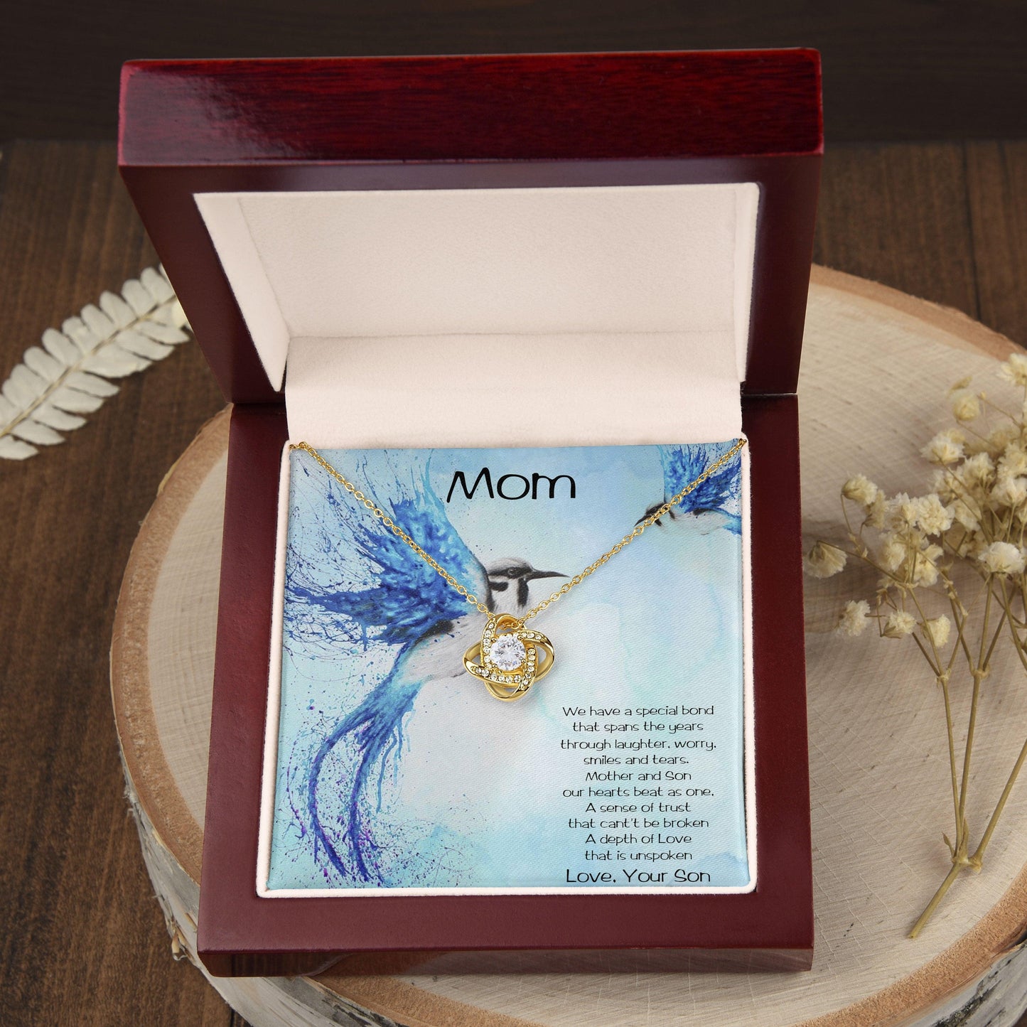Gift for Mom from Son Love Knot Pendant Necklace - Mallard Moon Gift Shop