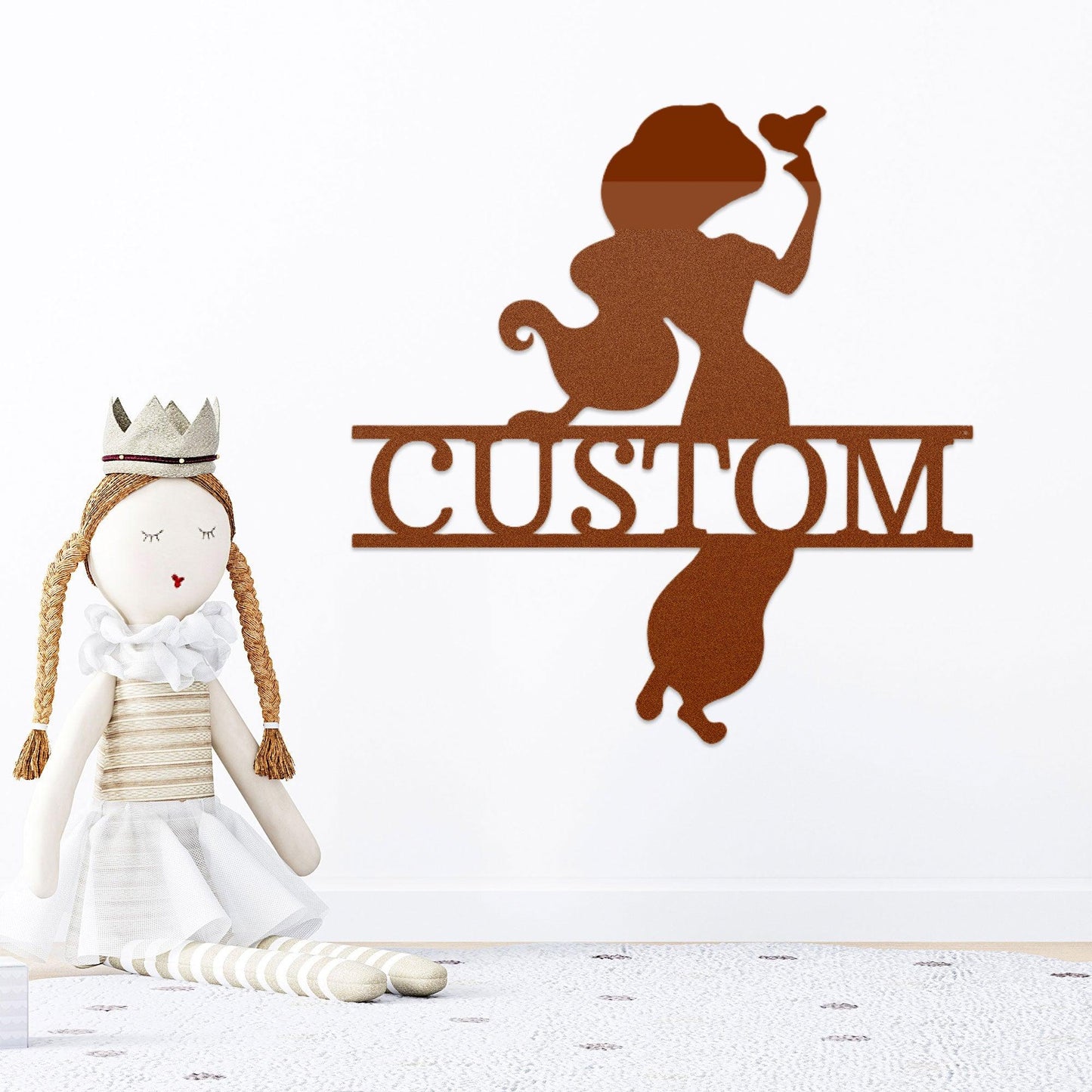 Princess Jasmine Personalized Name Metal Art Wall Sign - Mallard Moon Gift Shop